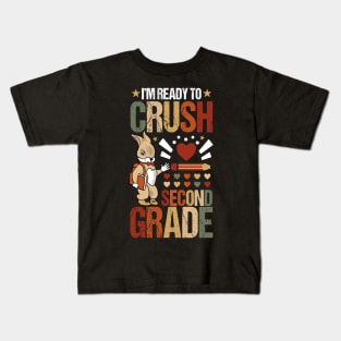 I'm Ready To Crush Second Grade Back To School Cute Rabbit! Kids T-Shirt
